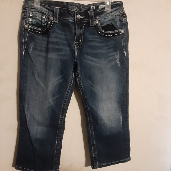 Miss Me Women's Easy Crop Embellished Jeans JE5408EC5 Size 28 - Picture 4 of 7